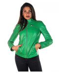 Women's Green Leather Jacket - Michela | Leather Trend