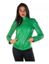 Women's Green Leather Jacket - Michela | Leather Trend