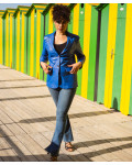 Women's Electric Blue Leather Jacket - Clarissa | Leather Trend