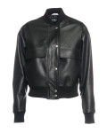 Women's leather jacket mod. Lisa bomber jacket in genuine Black leather 100% made in Italy