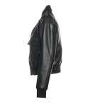 Women's leather jacket mod. Lisa bomber jacket in genuine Black leather 100% made in Italy