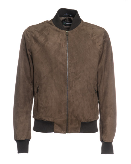 Men's Dark Brown Suede Bomber Jacket – David | Leather Trend