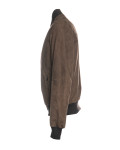 Men's Dark Brown Suede Bomber Jacket – David | Leather Trend