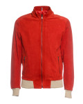 Bomber in Pelle di Renna Scamosciata Rosso – Victor | Leather Trend