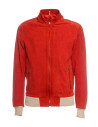 Bomber in Pelle di Renna Scamosciata Rosso – Victor | Leather Trend
