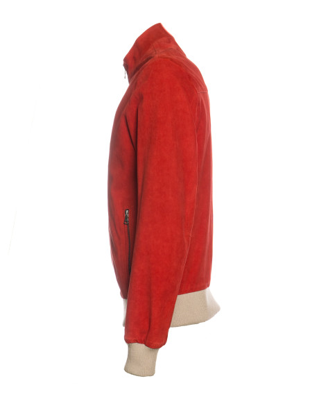 Men's Red Reindeer Leather Bomber Jacket – Victor | Leather Trend 2