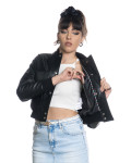 Women's Black Leather Bomber Jacket - Lisa | Leather Trend