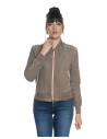 Bomber in camoscio Donna mod. Malesia Fango in vera pelle scamosciata 100% made in Italy