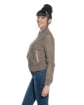 Women's Mud Suede Leather Bomber Jacket - Malesia | Leather Trend