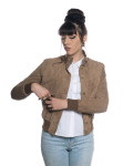 Bomber Donna Fango in Pelle Camoscio – Polo Bis | Leather Trend