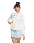 Women's White Leather Jacket – Giulia | Leather Trend