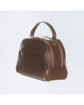 Women’s bag mod. Praga Dark Brown genuine leather 100% Made in Italy