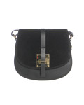 Women's Black Leather and Suede Bag - Jole | Leather Trend