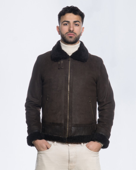 Giacca in nabuk e montone da uomo - Francesco | Leather Trend