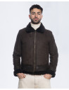 Men's nubuck and shearling jacket - Francesco | Leather Trend