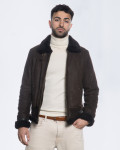 Men's nubuck and shearling jacket - Francesco | Leather Trend