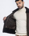 Men's nubuck and shearling jacket - Francesco | Leather Trend