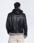 Men's jacket in real Black Shearling 100% made in Italy