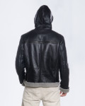 Men's jacket in real Black Shearling 100% made in Italy