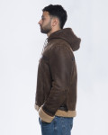 James – Men’s Shearling Jacket Dark Brown