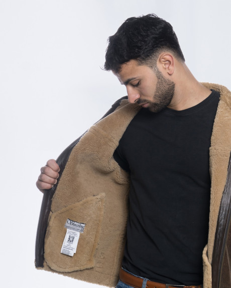 Men's Leather and Shearling Jacket - James | Leather Trend 2