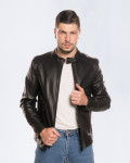 Men's Black Leather Jacket – U09 | Leather Trend