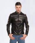 Men's Black Leather Jacket – U09 | Leather Trend