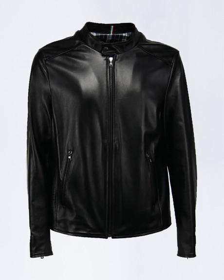 Giacca Uomo Nera in Pelle – U09 | Leather Trend 2