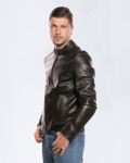 Men's Black Leather Jacket – U09 | Leather Trend
