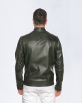 Giacca Biker Uomo Verde in Pelle - U06 | Leather Trend