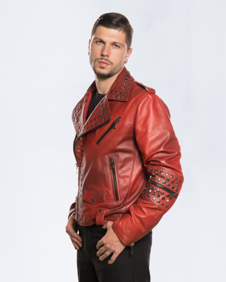 Chiodo in Pelle Borchiato Uomo  | Leather Trend 2