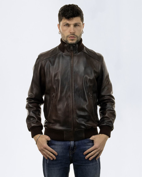 Bomber Uomo Testa di moro in pelle | Leather Trend