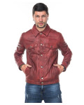 Men's Bordeaux Leather Jacket - Roberto | Leather Trend