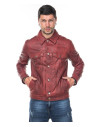 Giacca in Pelle da Uomo Bordeaux - Roberto | Leather Trend