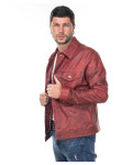 Men's Bordeaux Leather Jacket - Roberto | Leather Trend