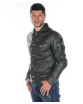 Giacca in Pelle da Uomo Verde - Roberto | Leather Trend
