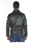 Giacca in Pelle da Uomo Verde - Roberto | Leather Trend