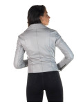 Chiodo in Pelle Donna Grigio - Giselle Bis | Leather Trend