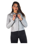 Chiodo in Pelle Donna Grigio - Giselle Bis | Leather Trend