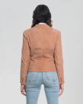 Women's Pink Suede Leather Jacket - Classic 712 | Leather Trend