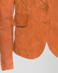 Giacca Donna Arancione in Pelle Camoscio – Classic 712 | Leather Trend