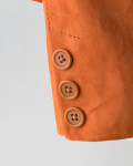 Women's Orange Suede Leather Jacket - Classic 712 | Leather Trend