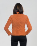 Giacca Donna Arancione in Pelle Camoscio – Classic 712 | Leather Trend