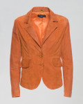 Women's Orange Suede Leather Jacket - Classic 712 | Leather Trend
