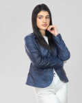 Giacca Donna Blu in Pelle - Classic 712 | Leather Trend