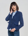 Giacca Donna Blu in Pelle Camoscio – Classic 712 | Leather Trend
