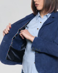 Giacca Donna Blu in Pelle Camoscio – Classic 712 | Leather Trend