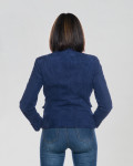 Women's Blue Suede Leather Jacket - Classic 712 | Leather Trend