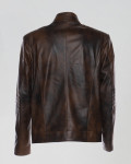Biker in Pelle da Uomo Marrone - Attila | Leather Trend