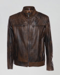 Biker in Pelle da Uomo Marrone - Attila | Leather Trend